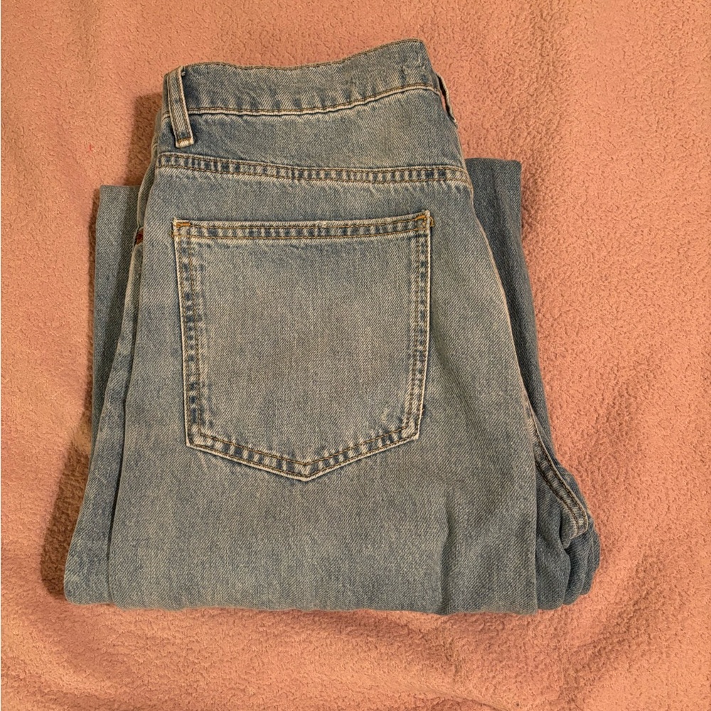 Full length mid-rise TRF wide leg baggy jeans